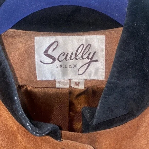 vintage scully leather jacket western country stud M barb wire ranch - Picture 3 of 14